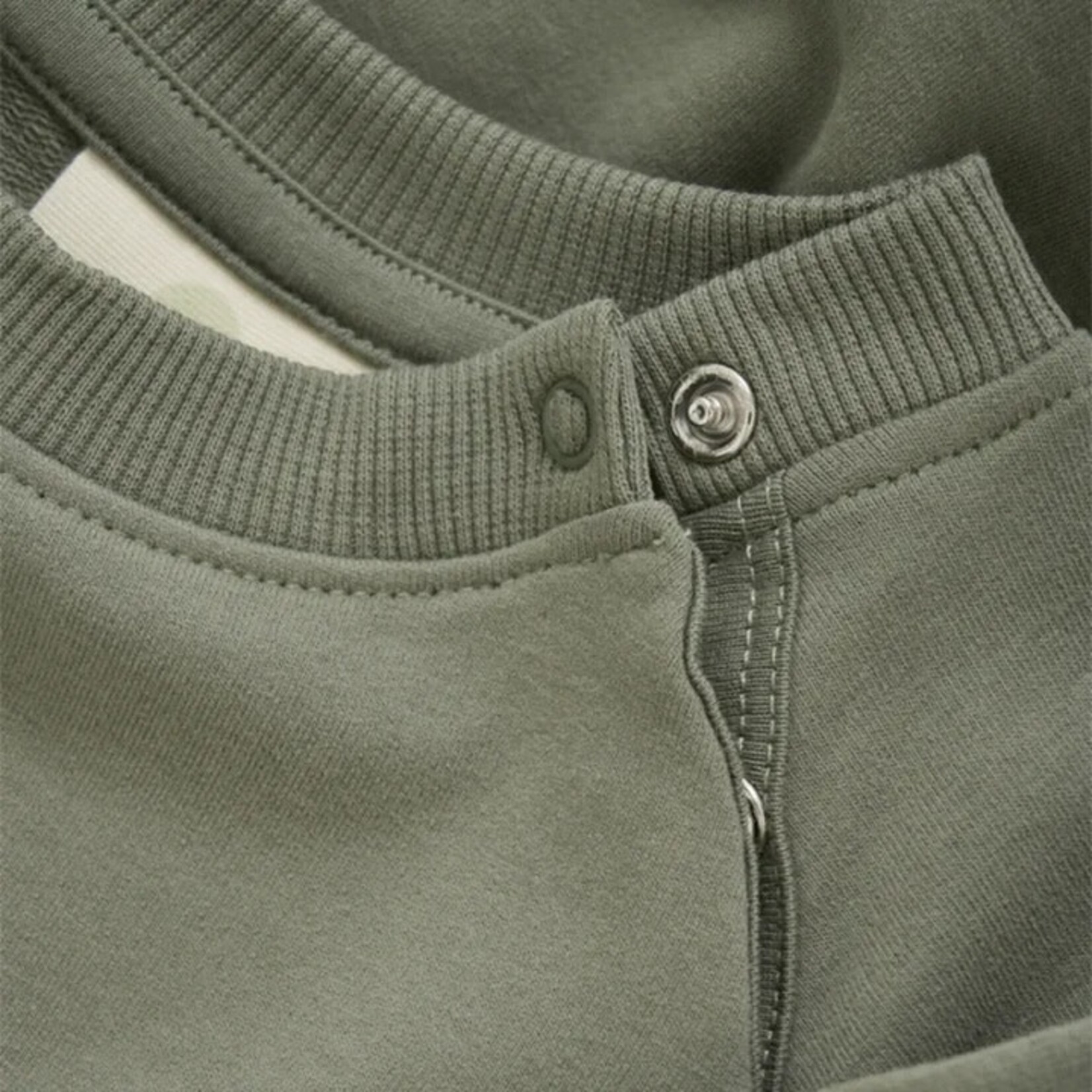 Enfant ENFANT - Light verdigris hooded cotton sweater with turtle print