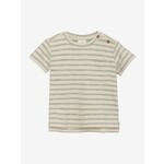Enfant ENFANT - Cream white short-sleeved T-shirt with verdigris stripes