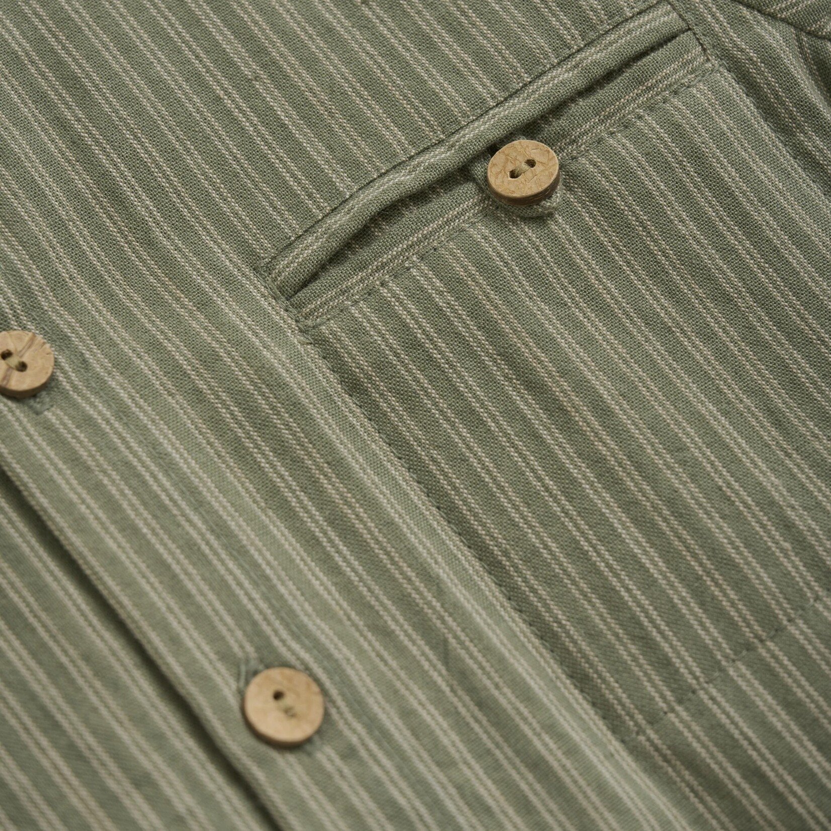 Enfant ENFANT - Short-sleeved verdigris shirt with cream-white lines