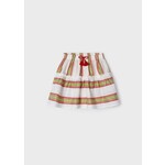 Mayoral MAYORAL - White skirt with red, pink, dark green and pale green lines