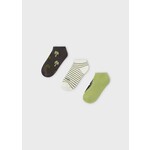 Mayoral MAYORAL - Pack of 3 pairs of short socks 'Palm tree - grey, brown, green and cream white'