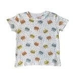 MANDARINE & CO. - T-shirt à manches courtes blanc avec imprimé de macarons chats