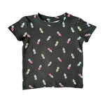 MANDARINE & CO. - Black Short Sleeve T-Shirt with Pineapple Print