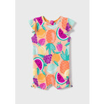 MANDARINE & CO. - Peach crepe swimsuit with fruit print