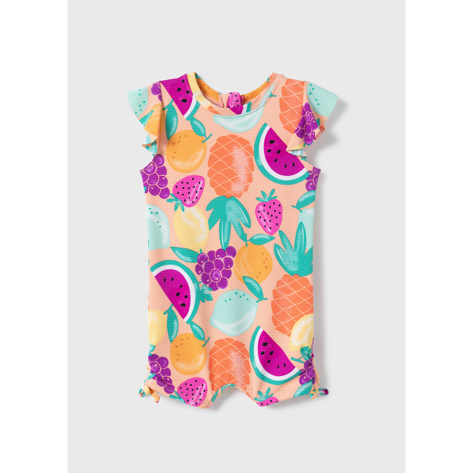 Mandarine & Co. MANDARINE & CO. - Peach crepe swimsuit with fruit print