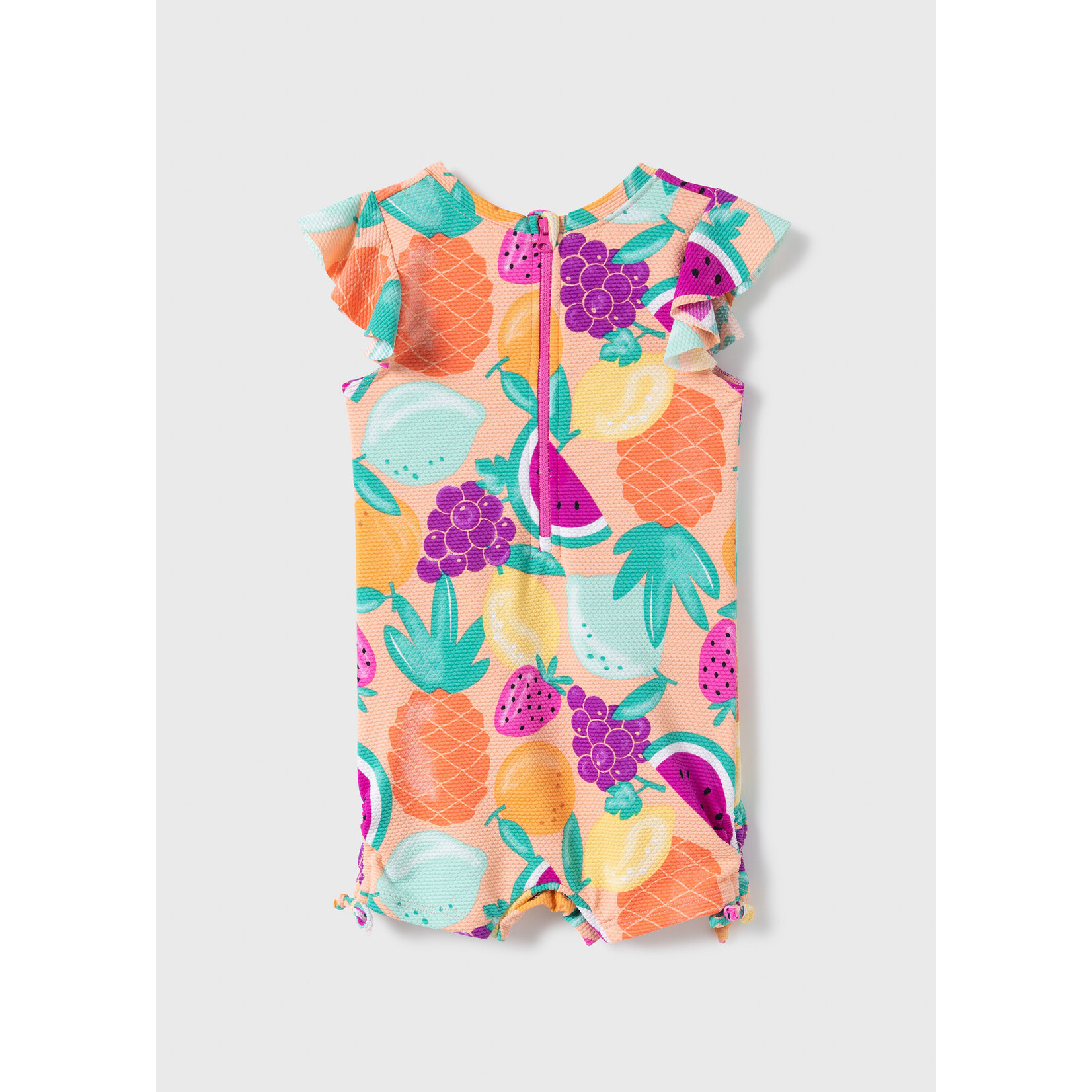 Mandarine & Co. MANDARINE & CO. - Peach crepe swimsuit with fruit print