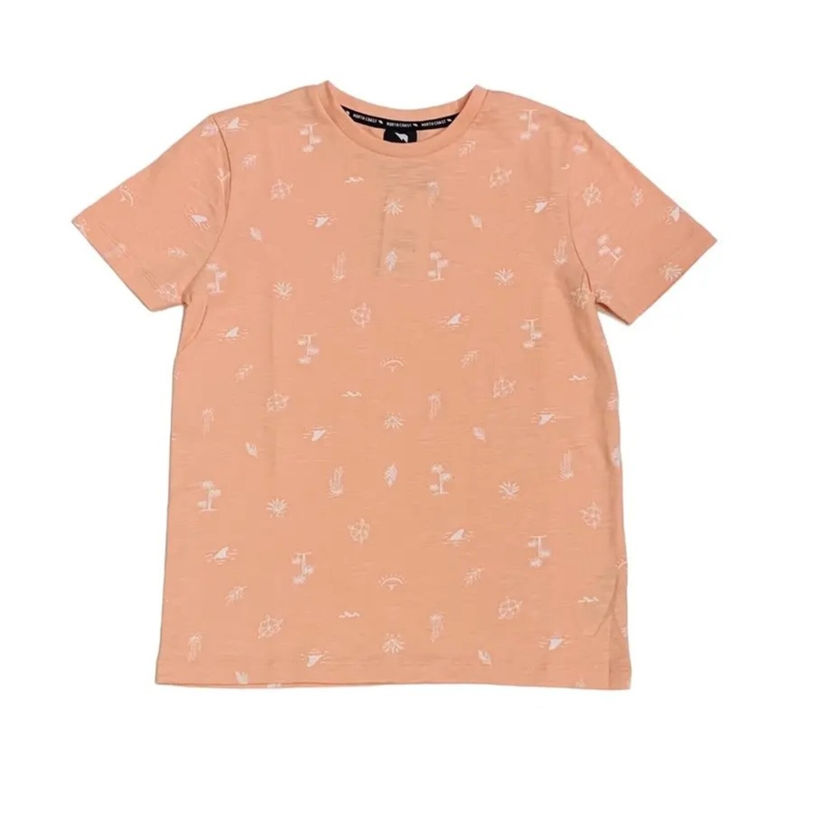 Northcoast NORTHCOAST - Salmon pink short-sleeved t-shirt with white summer print