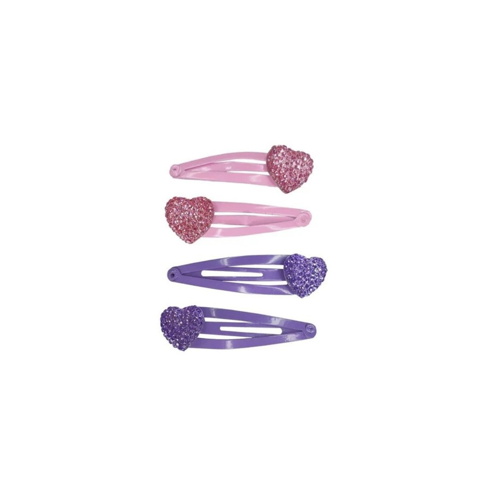Great Pretenders GREAT PRETENDERS - Set of 4 Sparkly Heart Hairclips