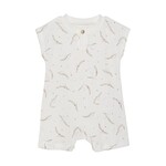 Fixoni FIXONI - White ribbed romper with straw sprig print