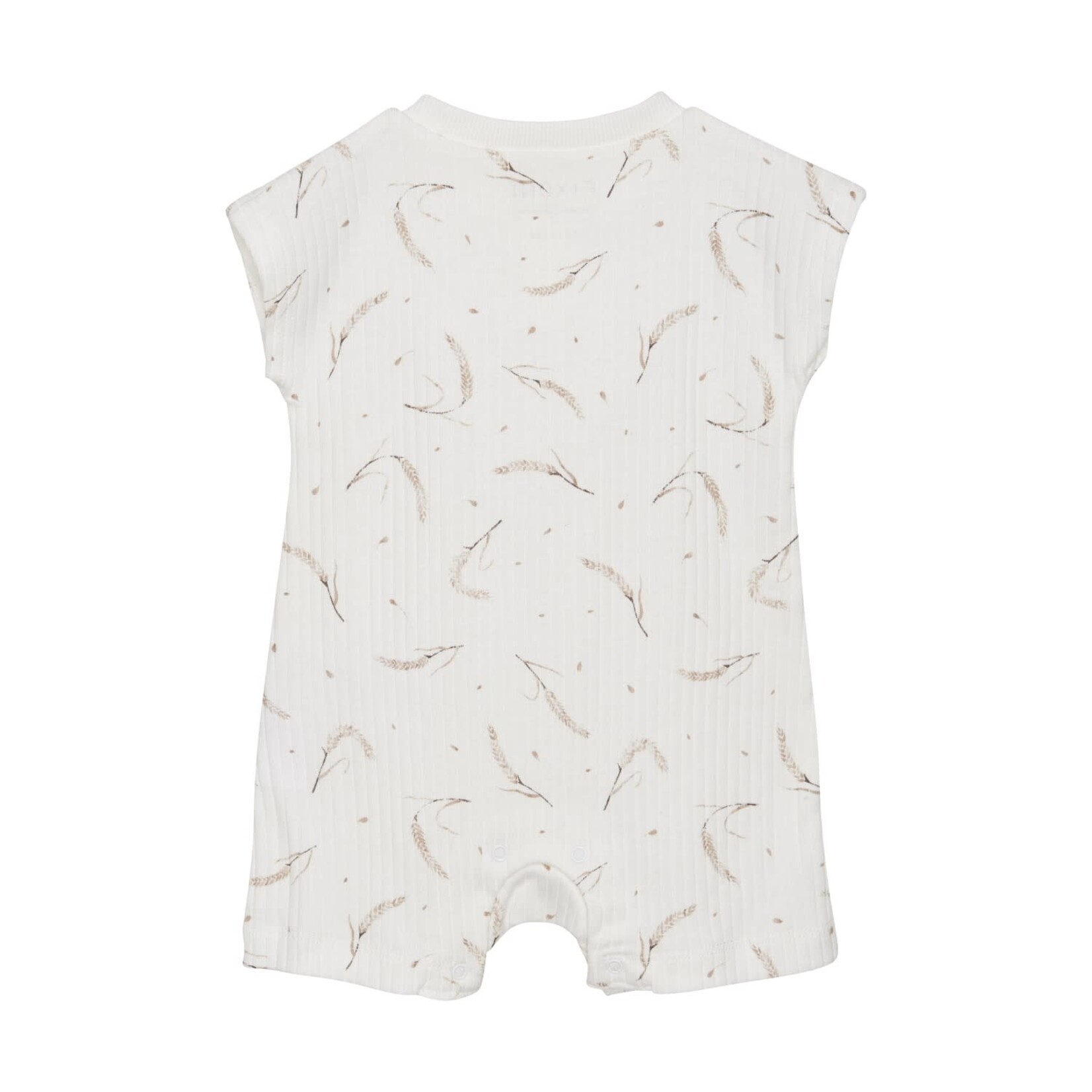 Fixoni FIXONI - White ribbed romper with straw sprig print