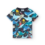 Boboli BOBOLI - Shortsleeve t-shirt with multicoloured allover sea animal print