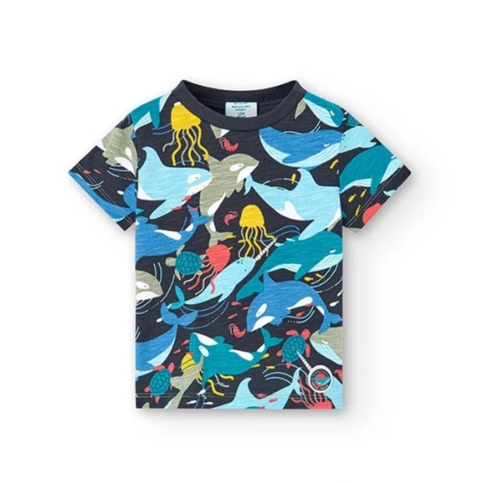 Boboli BOBOLI - Shortsleeve t-shirt with multicoloured allover sea animal print