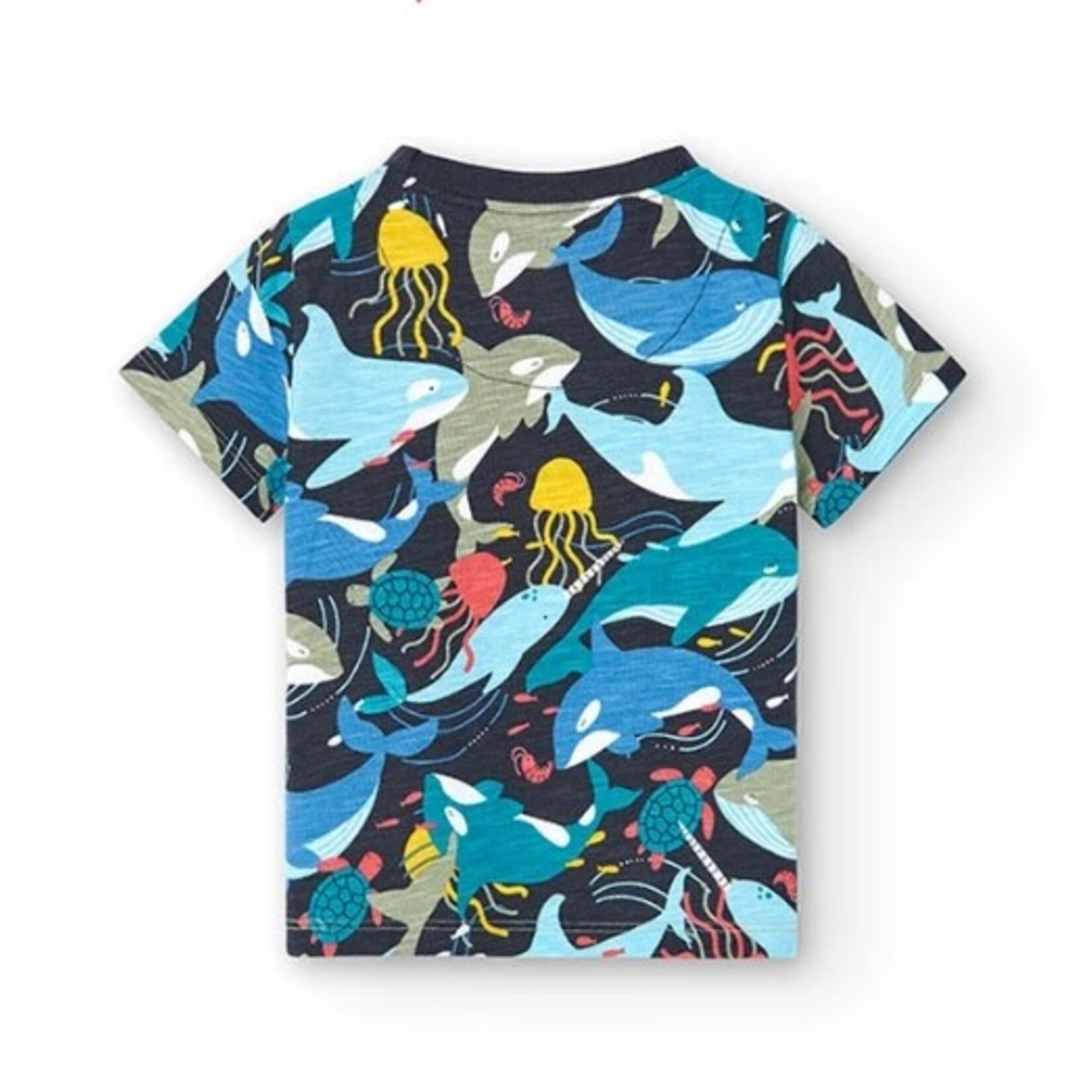 Boboli BOBOLI - T-shirt à manches courtes avec imprimé d'animaux marins mutlcolores