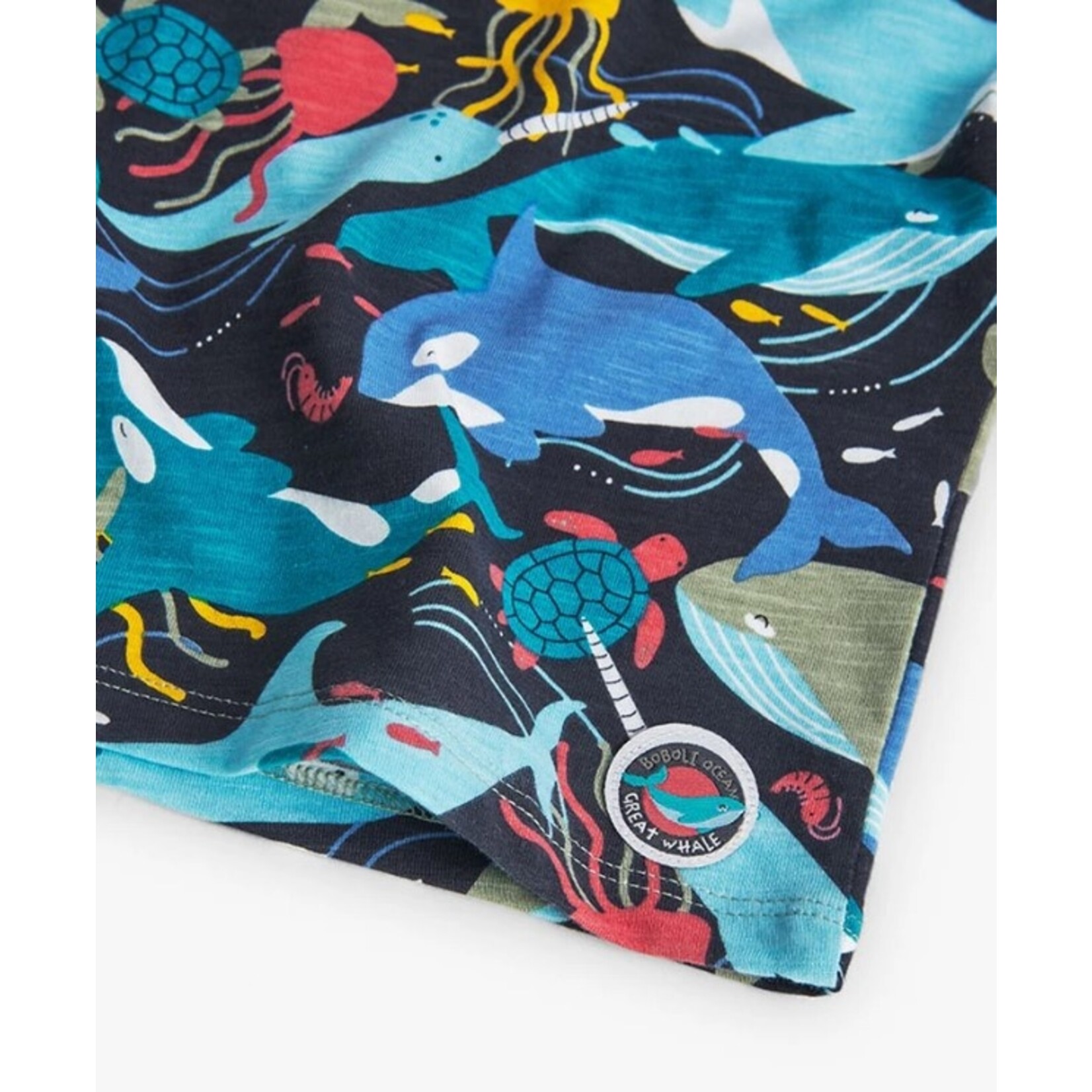 Boboli BOBOLI - T-shirt à manches courtes avec imprimé d'animaux marins mutlcolores