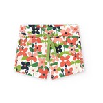 Boboli BOBOLI - Ecru Cotton Shorts with Flower Pattern