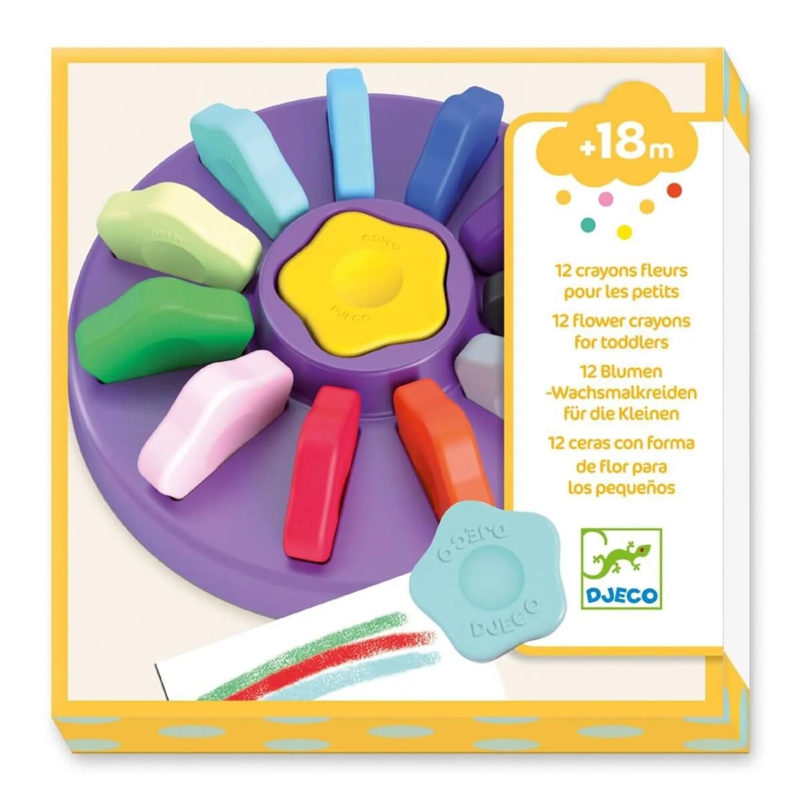 Djeco DJECO - Ensemble de 12 crayons fleurs pour les petits