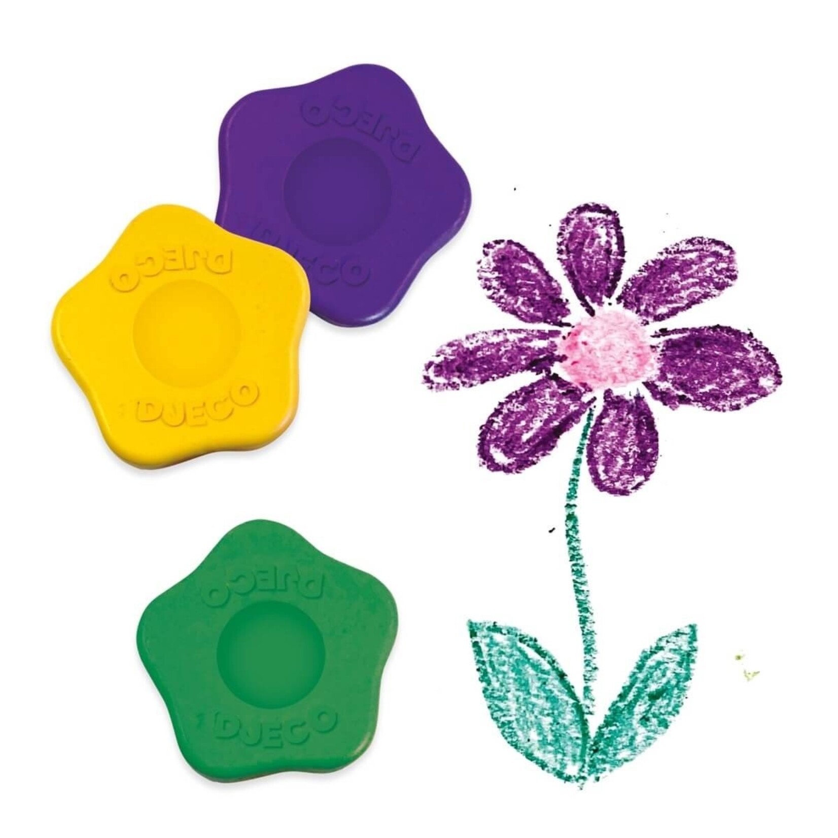 Djeco DJECO - Ensemble de 12 crayons fleurs pour les petits