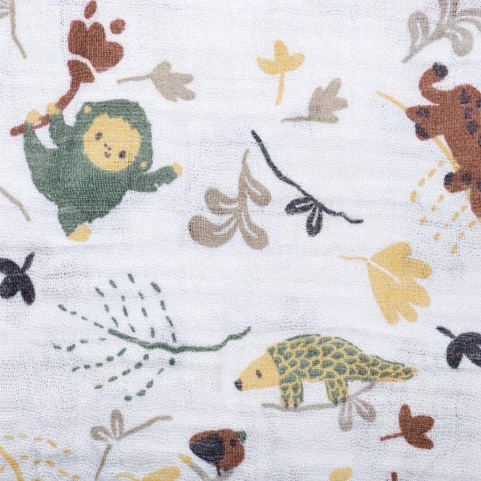 Perlimpinpin PERLIMPINPIN - Cotton muslin swaddle blanket - Green jungle