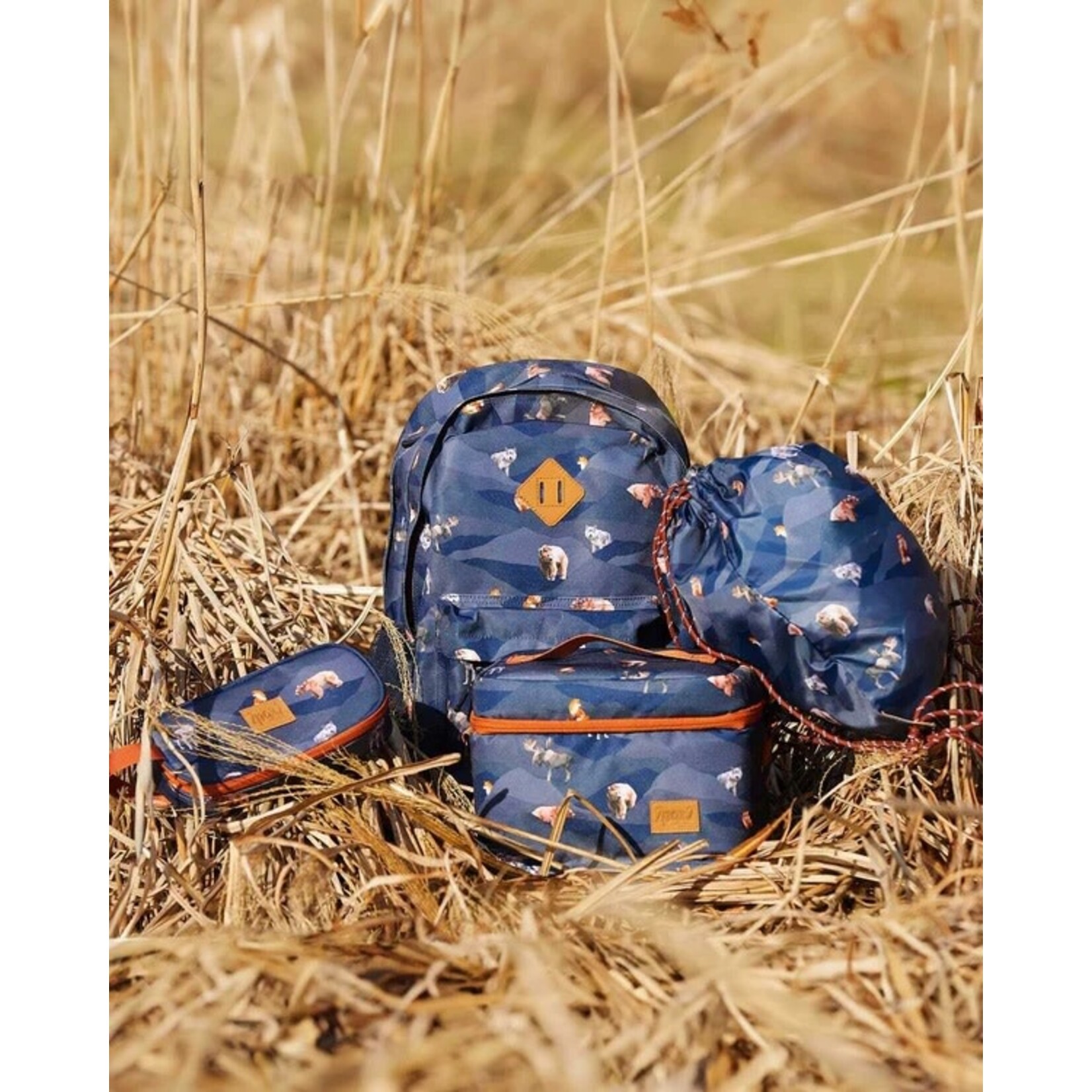 Deux par Deux DEUX PAR DEUX - Navy Lunch Box with Mountain Animal Print 'Back to Cool!'