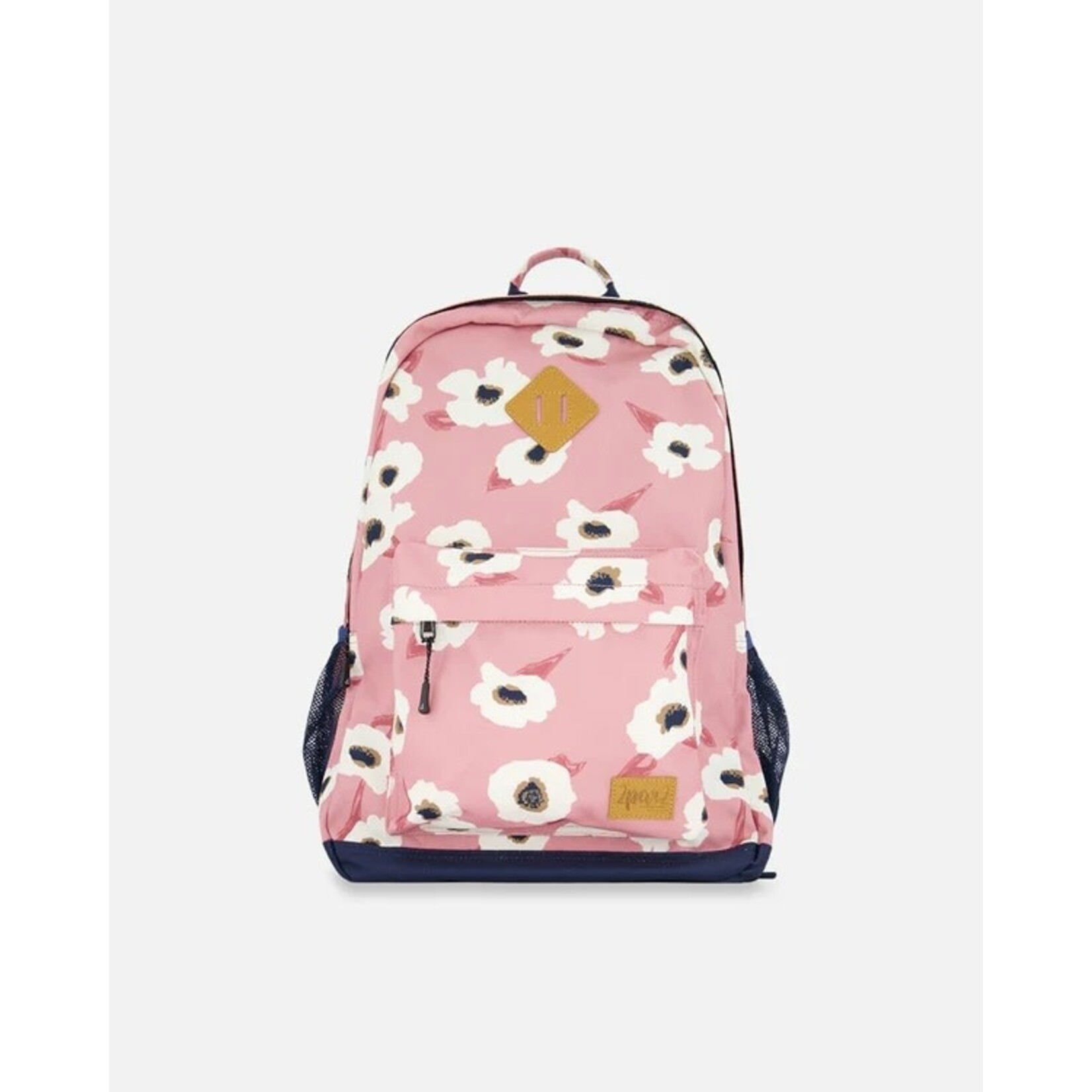 Deux par Deux DEUX PAR DEUX - Pink Backpack with Off White Flower Print 'Back to Cool!'