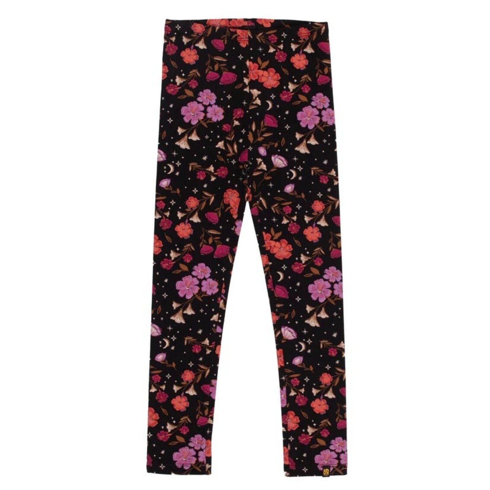 Nanö NANÖ - Black leggings with flower and star pattern 'Like a shooting star'