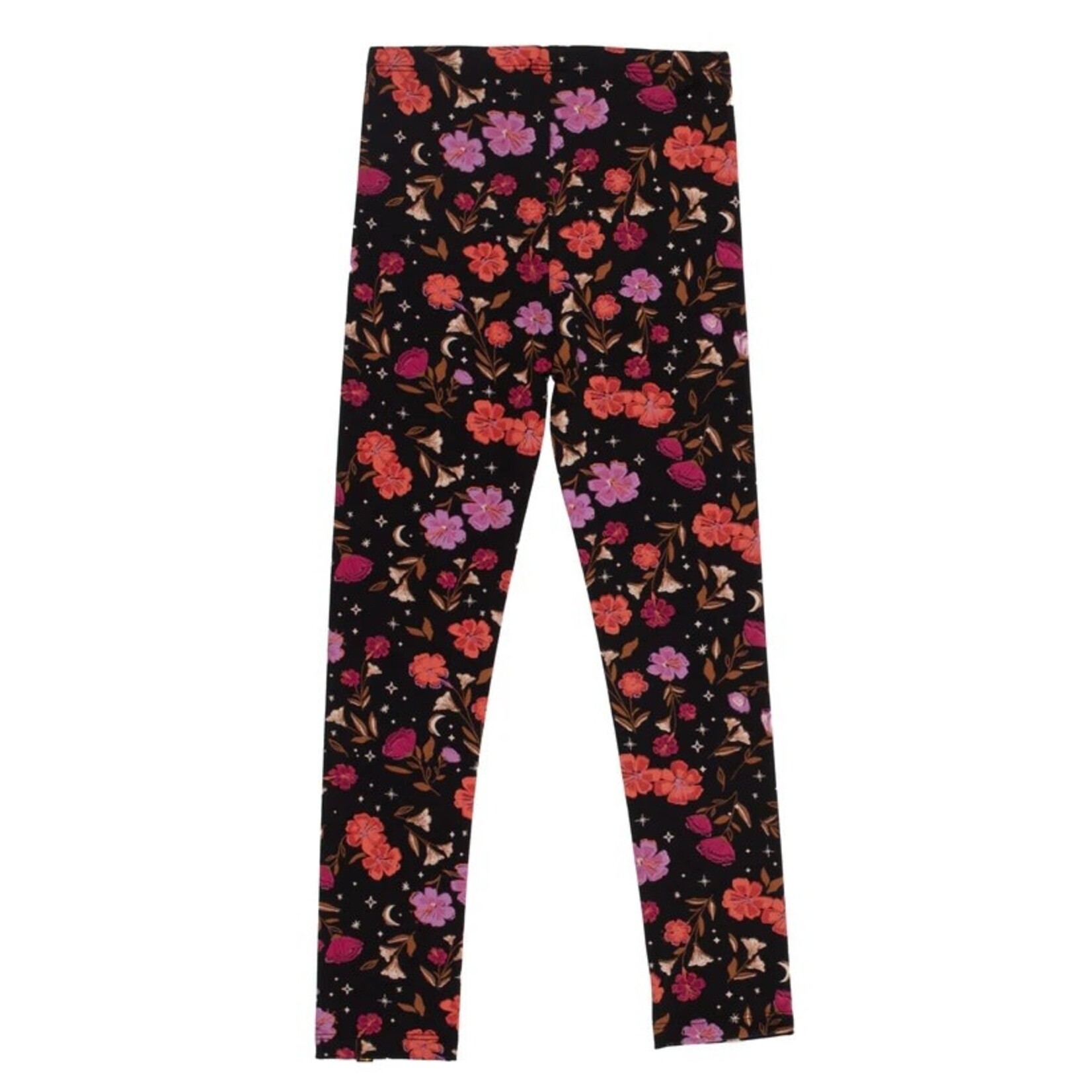 Nanö NANÖ - Black leggings with flower and star pattern 'Like a shooting star'