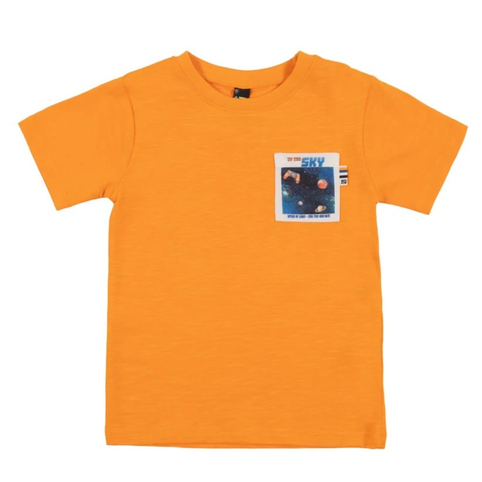 Nanö NANÖ - T-shirt orange fluo avec poche à imprimé de l'espace 'Vitesse de la lumière'