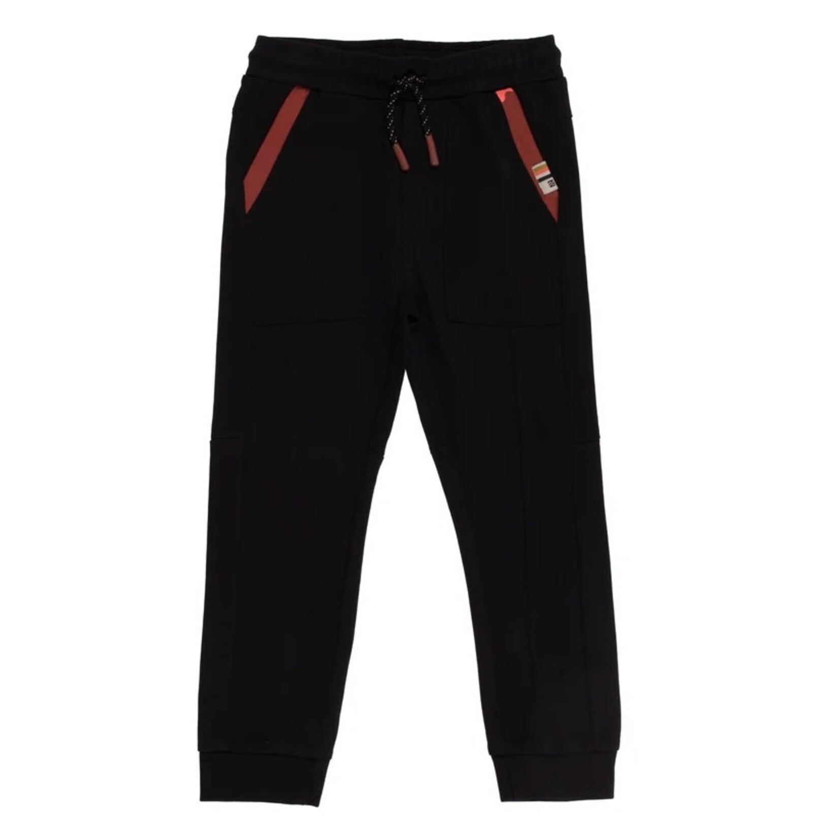 Nanö NANÖ - Black Jogger Pants with Brown Bands 'Wild Nature'