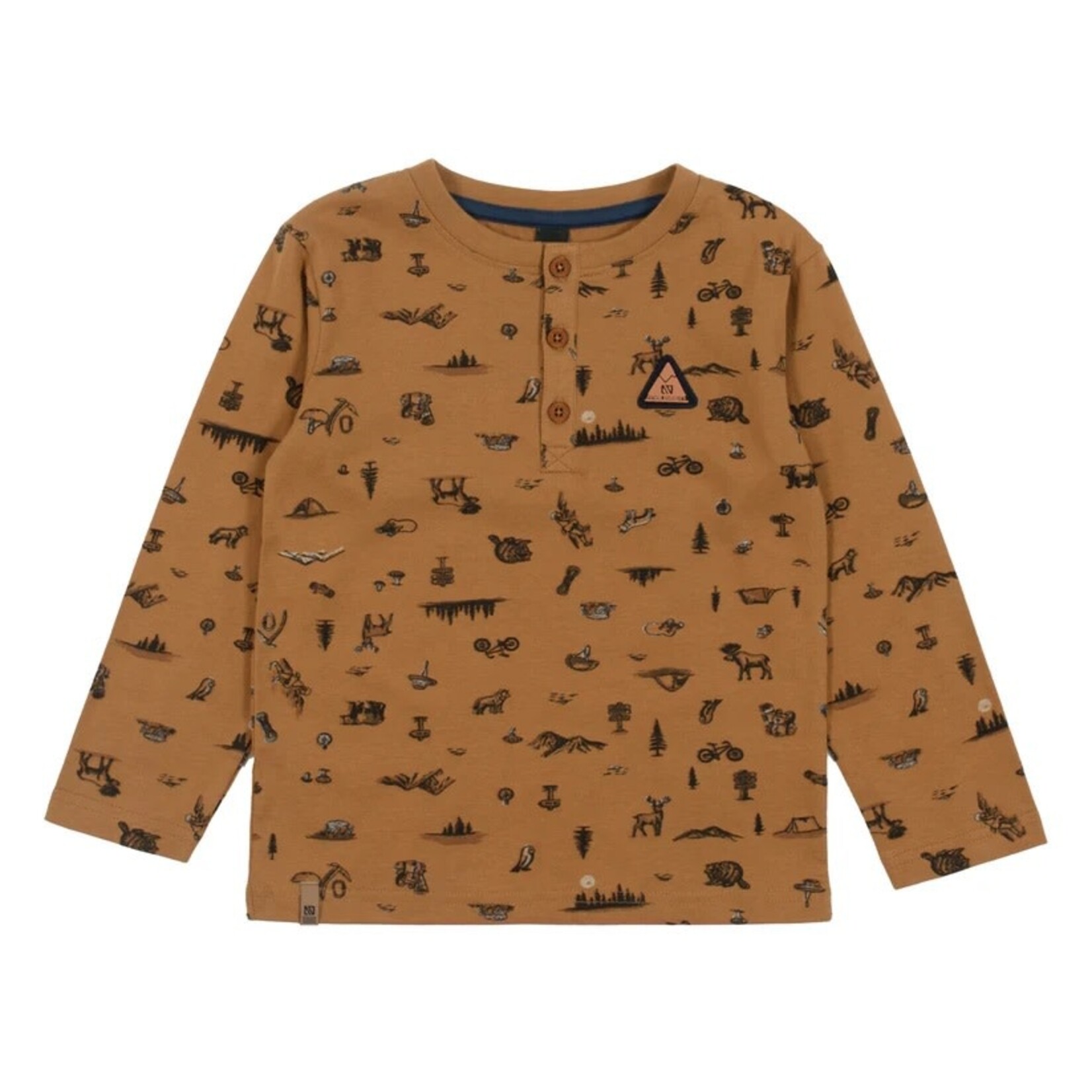 Nanö NANÖ - Brown Long Sleeve T-shirt with Outdoor Print 'Elevation'