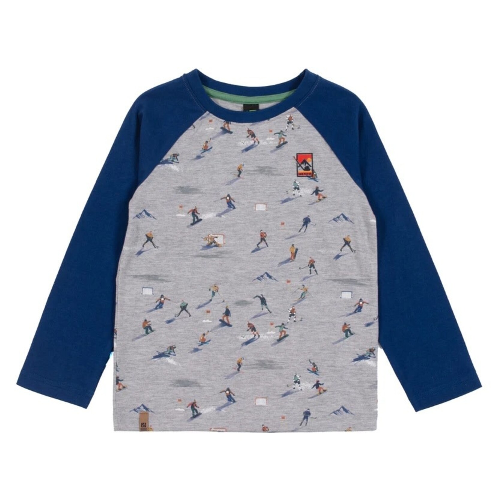 Nanö NANÖ - T-shirt à manches longues bleu avec motif sportif 'Club École'