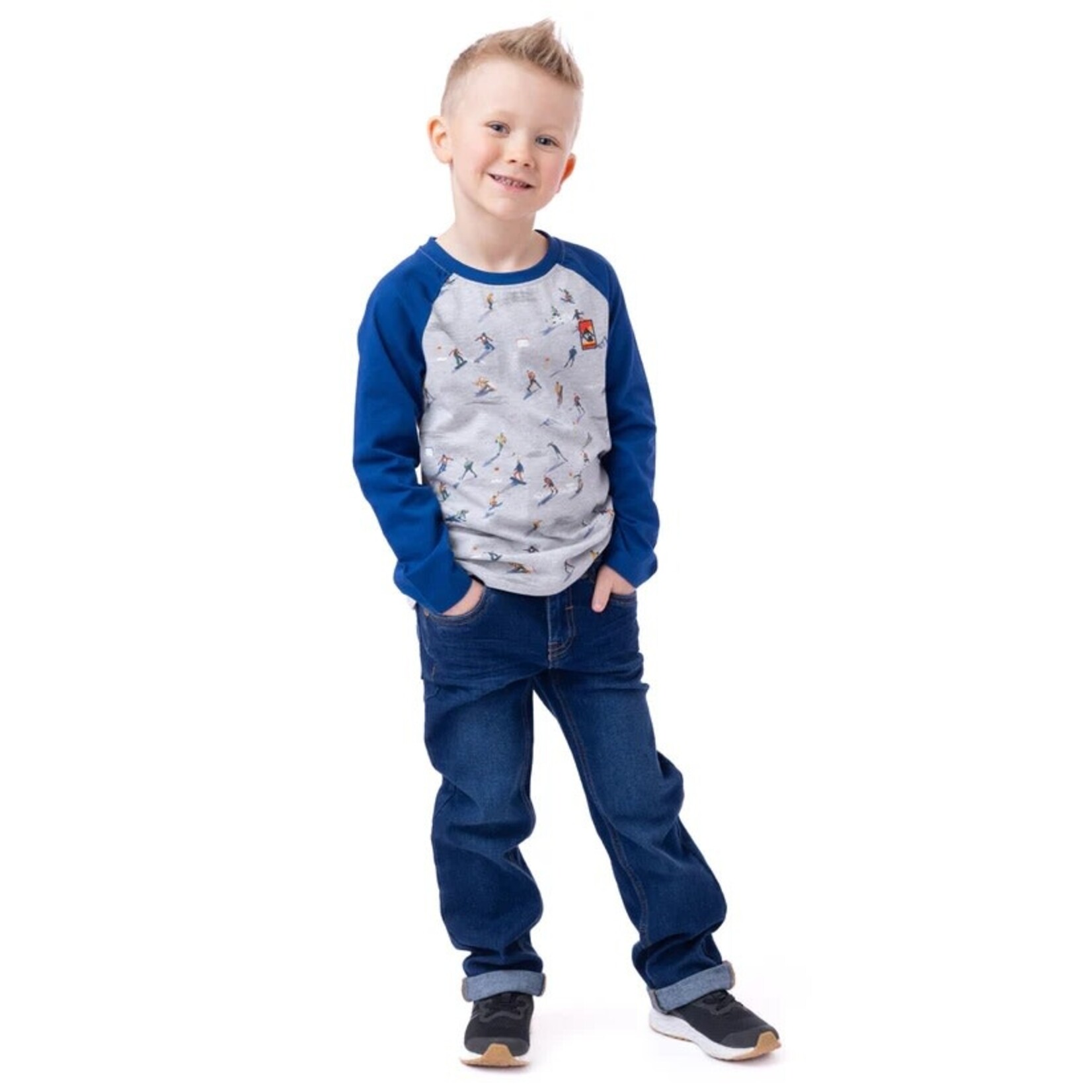 Nanö NANÖ - T-shirt à manches longues bleu avec motif sportif 'Club École'