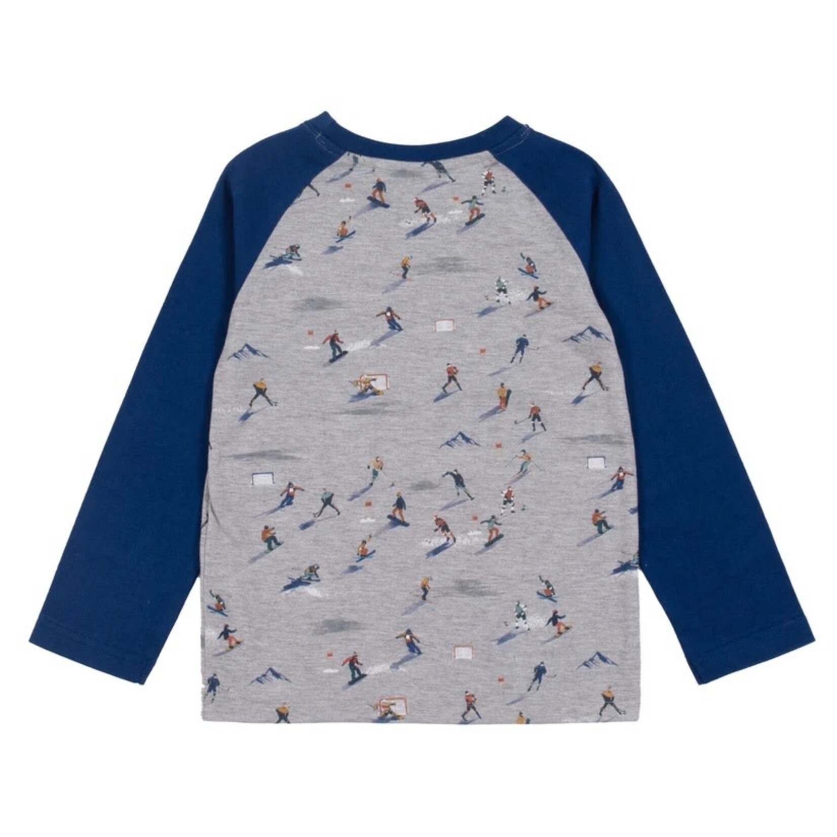 Nanö NANÖ - Blue Long-Sleeved T-shirt with Sporty Print 'Club École'