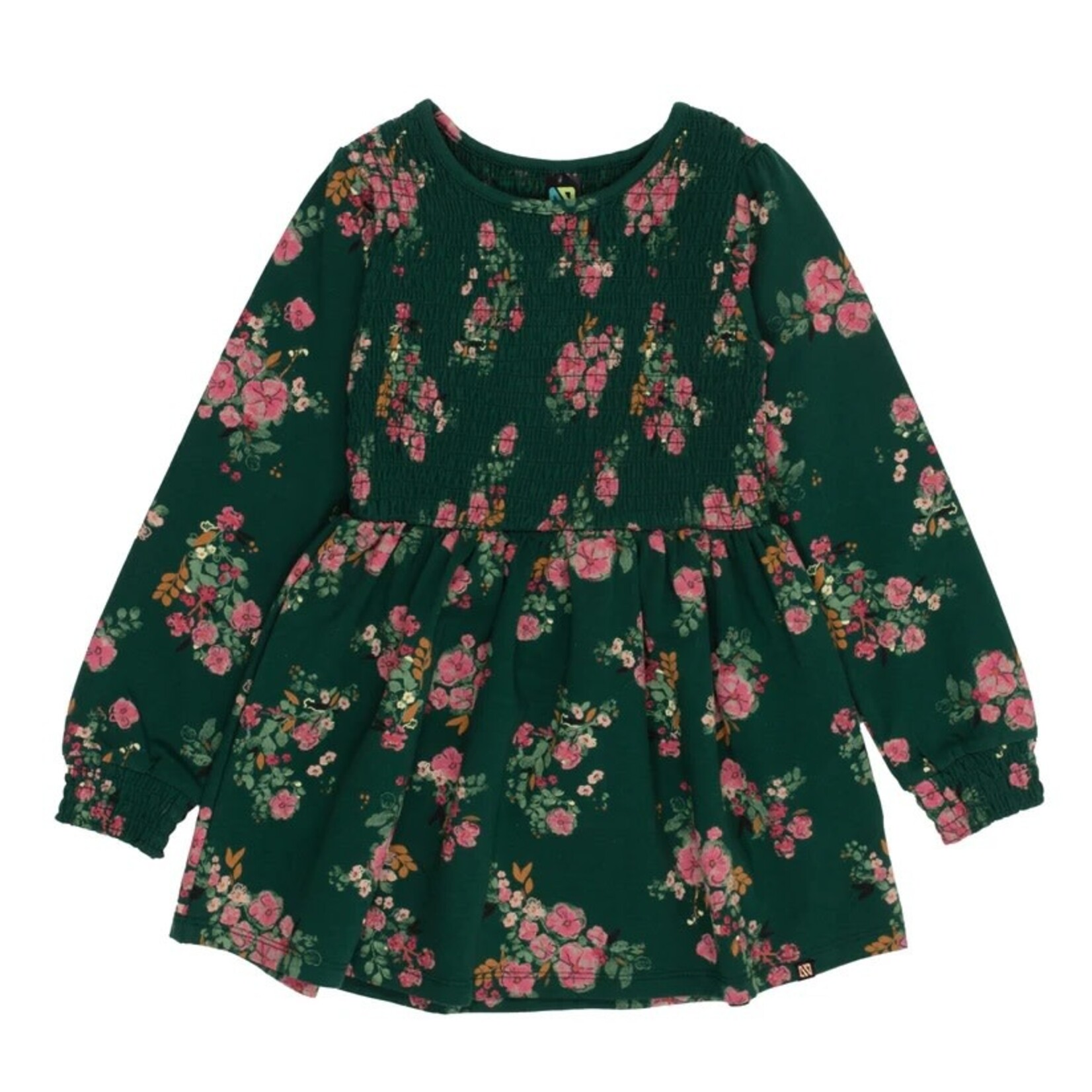 Nanö NANÖ - Floral Forest Green Tunic with Honeycomb Top  'Les jardins de Monet'