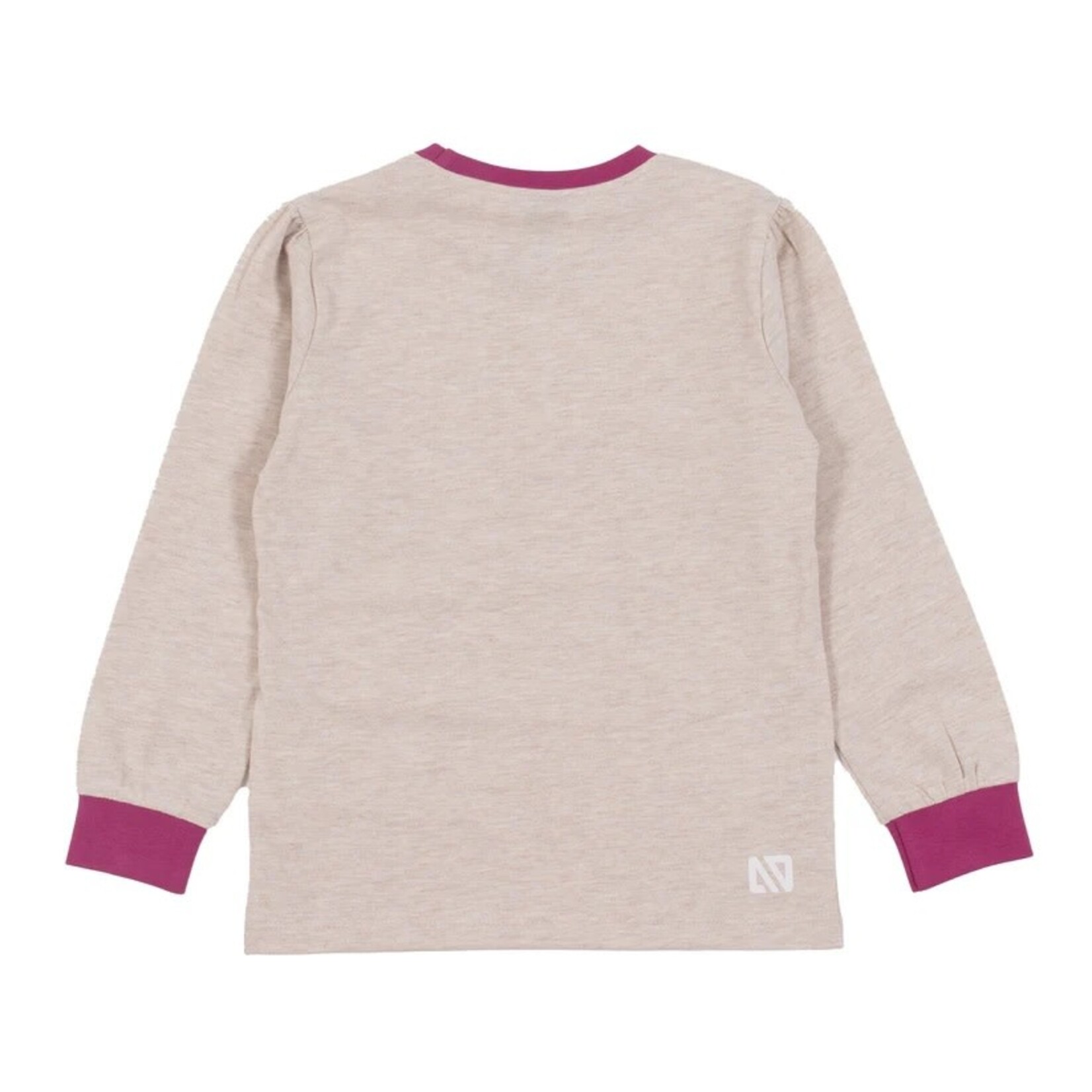 Nanö NANÖ - Pyjama 2 pièces beige chiné et mauve avec imprimée de glissades hivernales