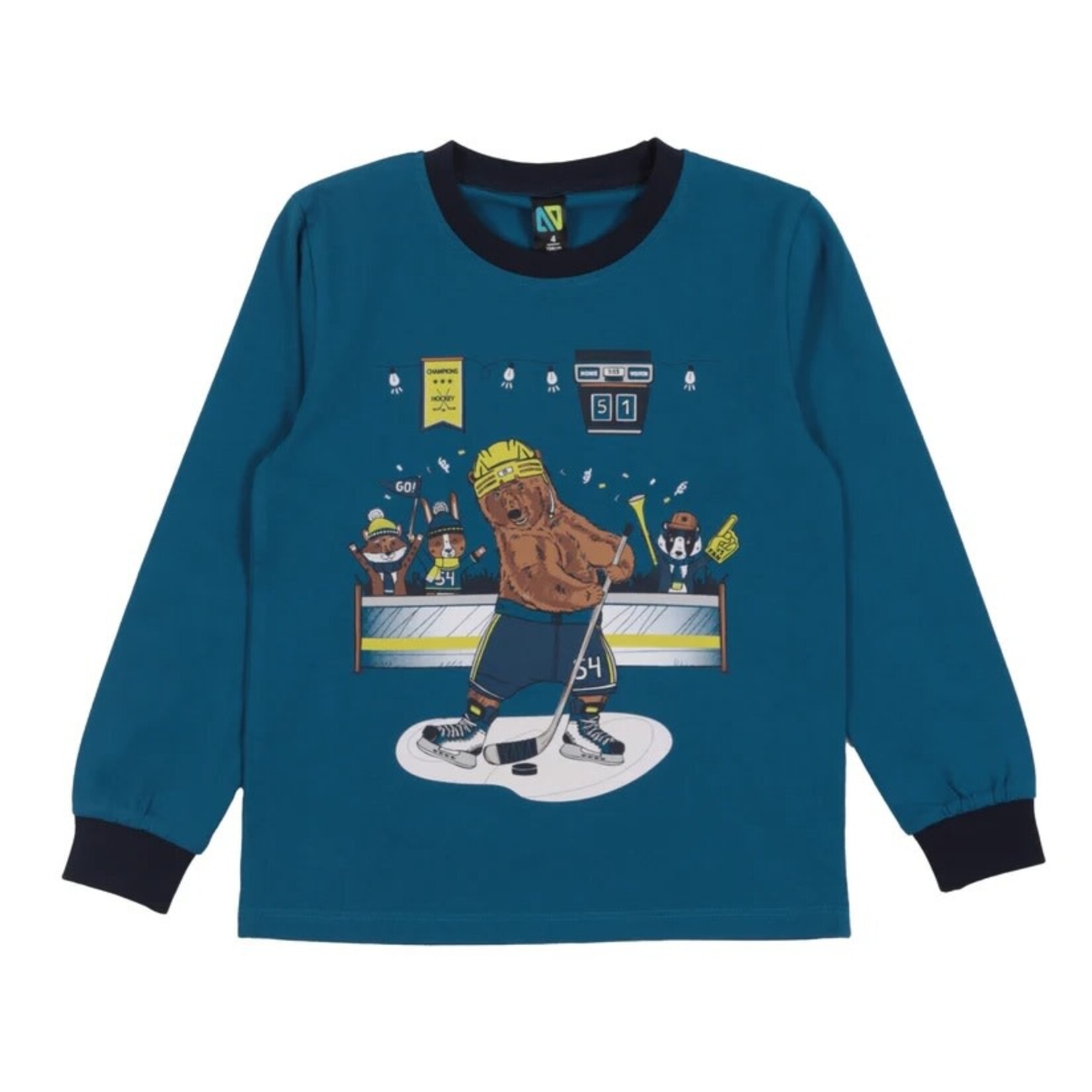 Nanö NANÖ - 2-piece teal pajama with hockey bear print