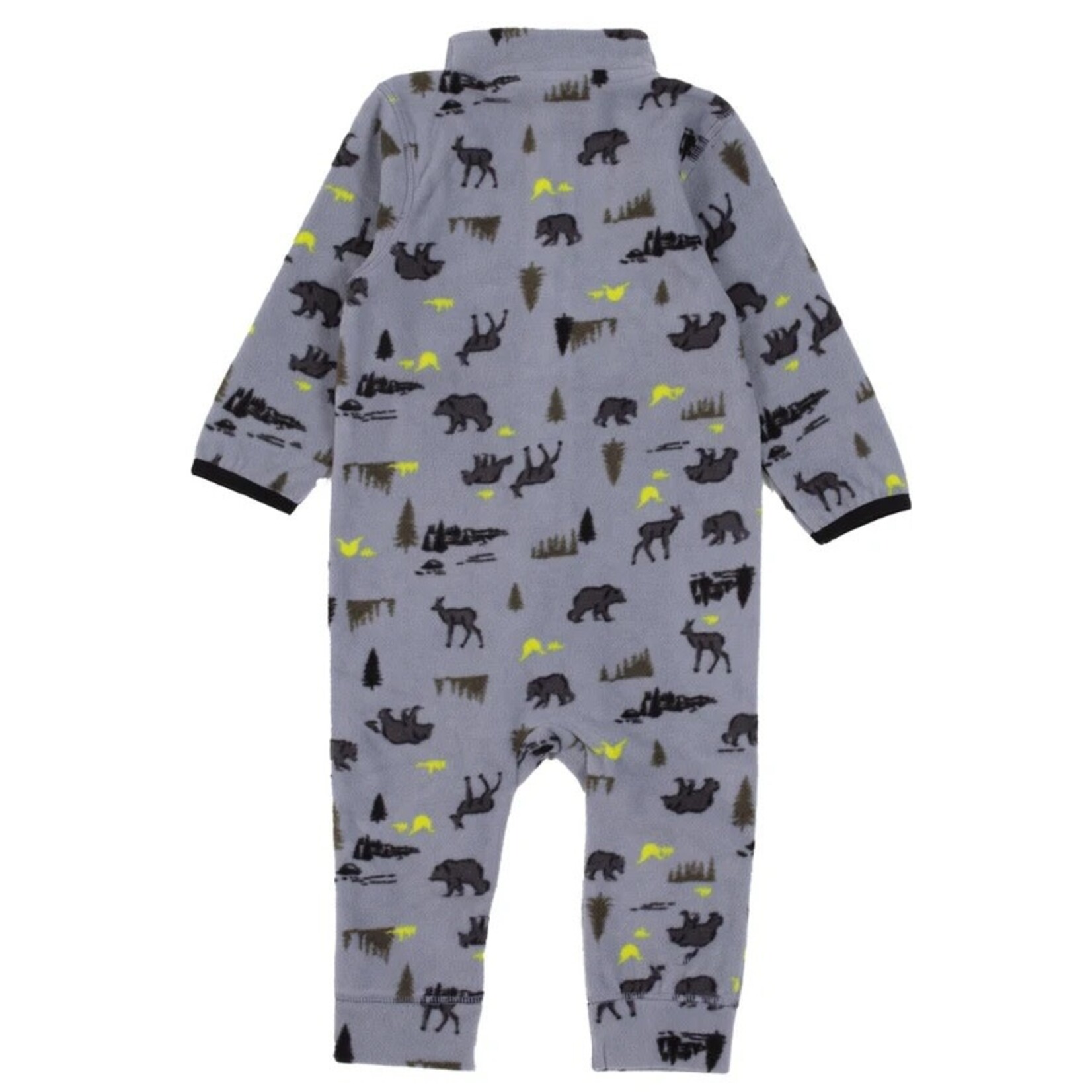 Nanö NANÖ - One-piece microfleece base layer - Gray with forest animal print