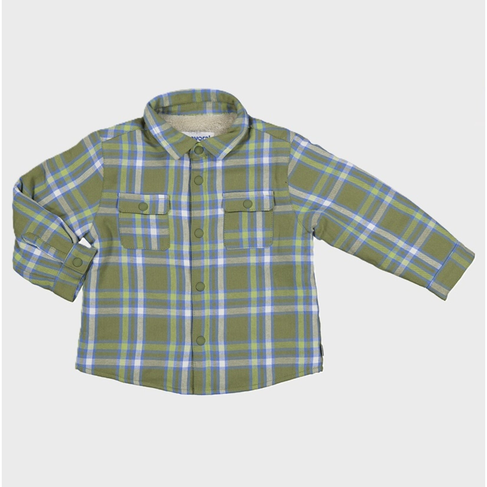 Mayoral MAYORAL - Green and Blue Checkered Shirt with Sherpa Lining