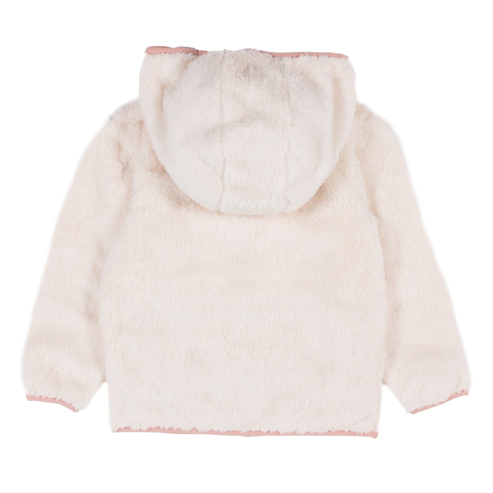 Nanö NANÖ - Mid-Season Hooded Sherpa Jacket - Ivory and Dusty Pink