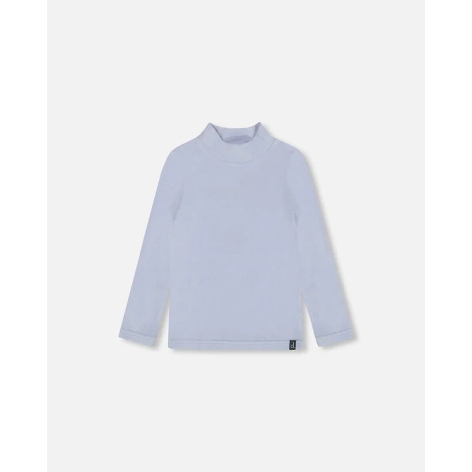 Deux par Deux DEUX PAR DEUX - Super soft pale blue brushed ribbed mock neck top