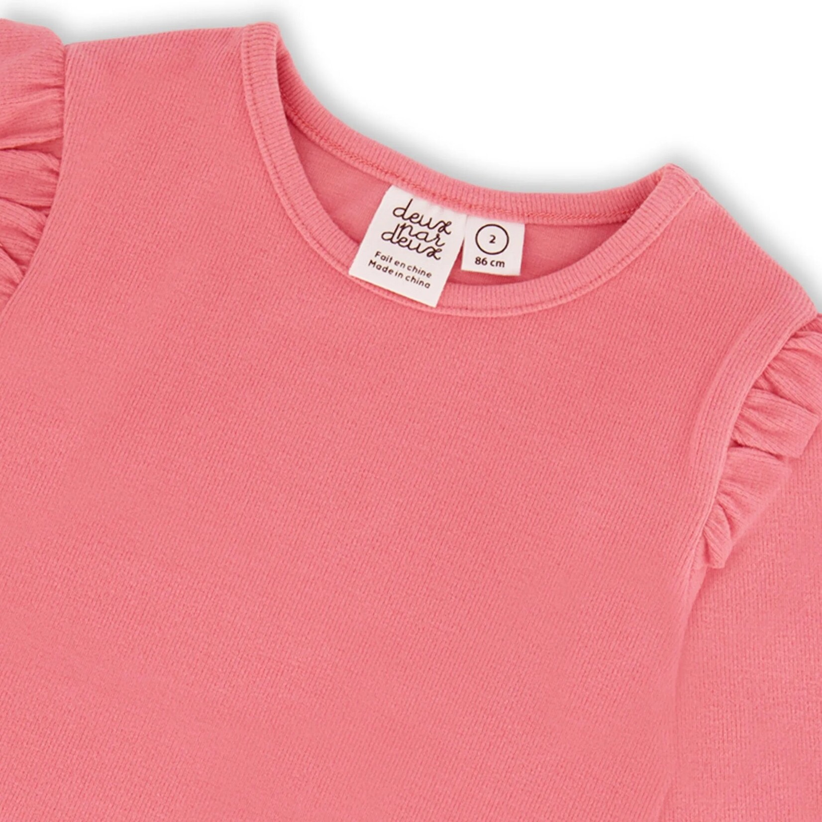 Deux par Deux DEUX PAR DEUX - T-shirt à manches longues vieux rose côtélé ultra doux - 'Edelweiss'