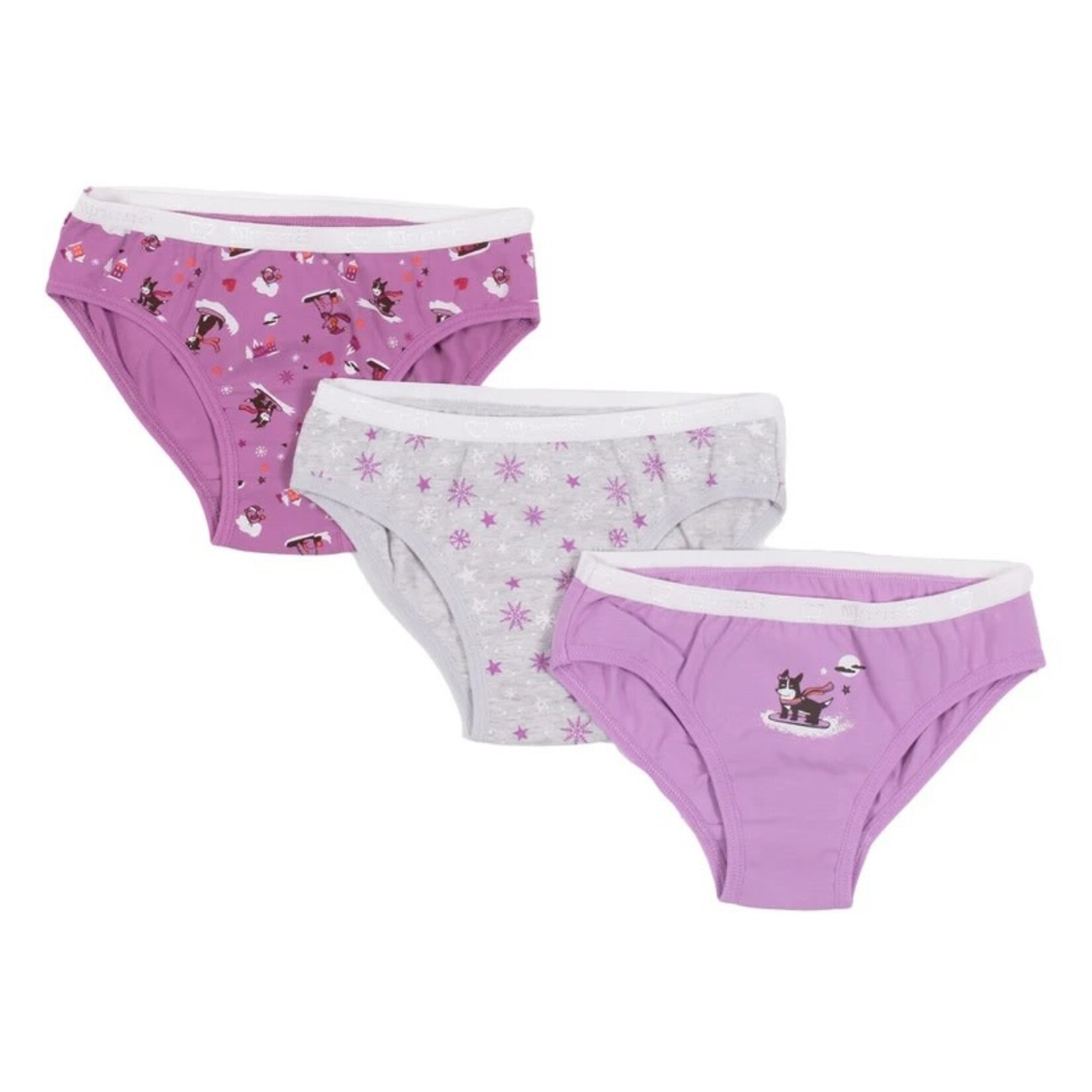 Nanö NANÖ - Lot de 3 culottes 'Animaux Hivernaux mauve et grise'