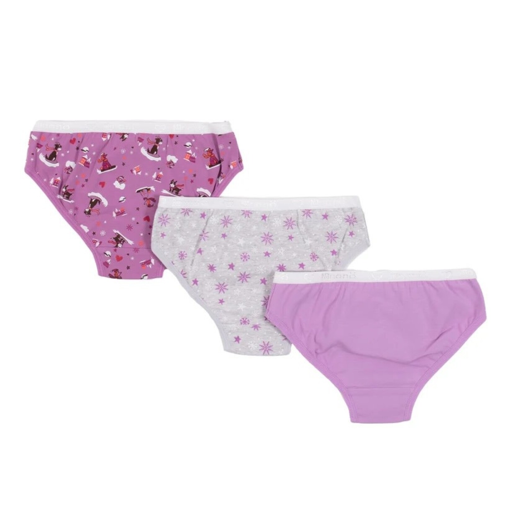 Nanö NANÖ - Lot de 3 culottes 'Animaux Hivernaux mauve et grise'