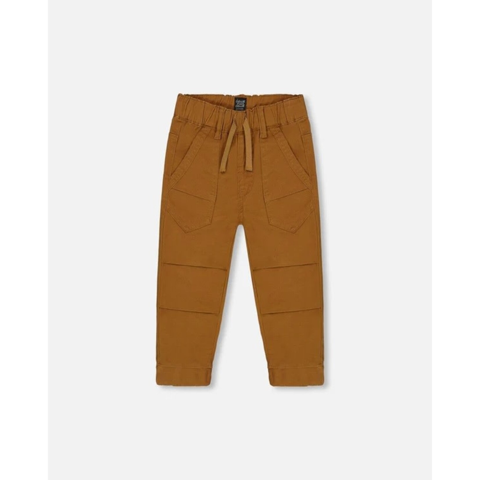 Deux par Deux DEUX PAR DEUX - Pantalon jogger en sergé extensible brun caramel avec plis aux genoux