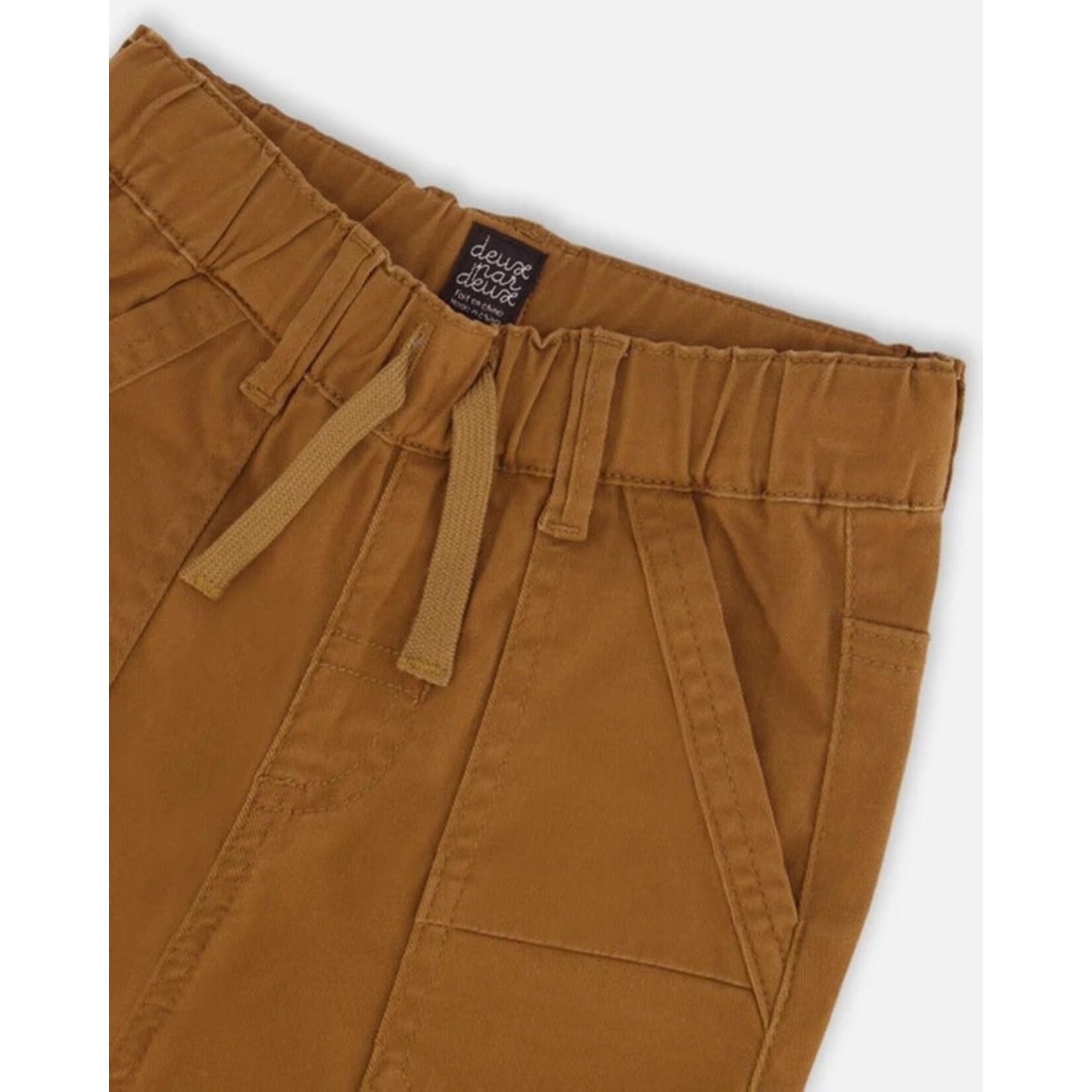 Deux par Deux DEUX PAR DEUX - Pantalon jogger en sergé extensible brun caramel avec plis aux genoux