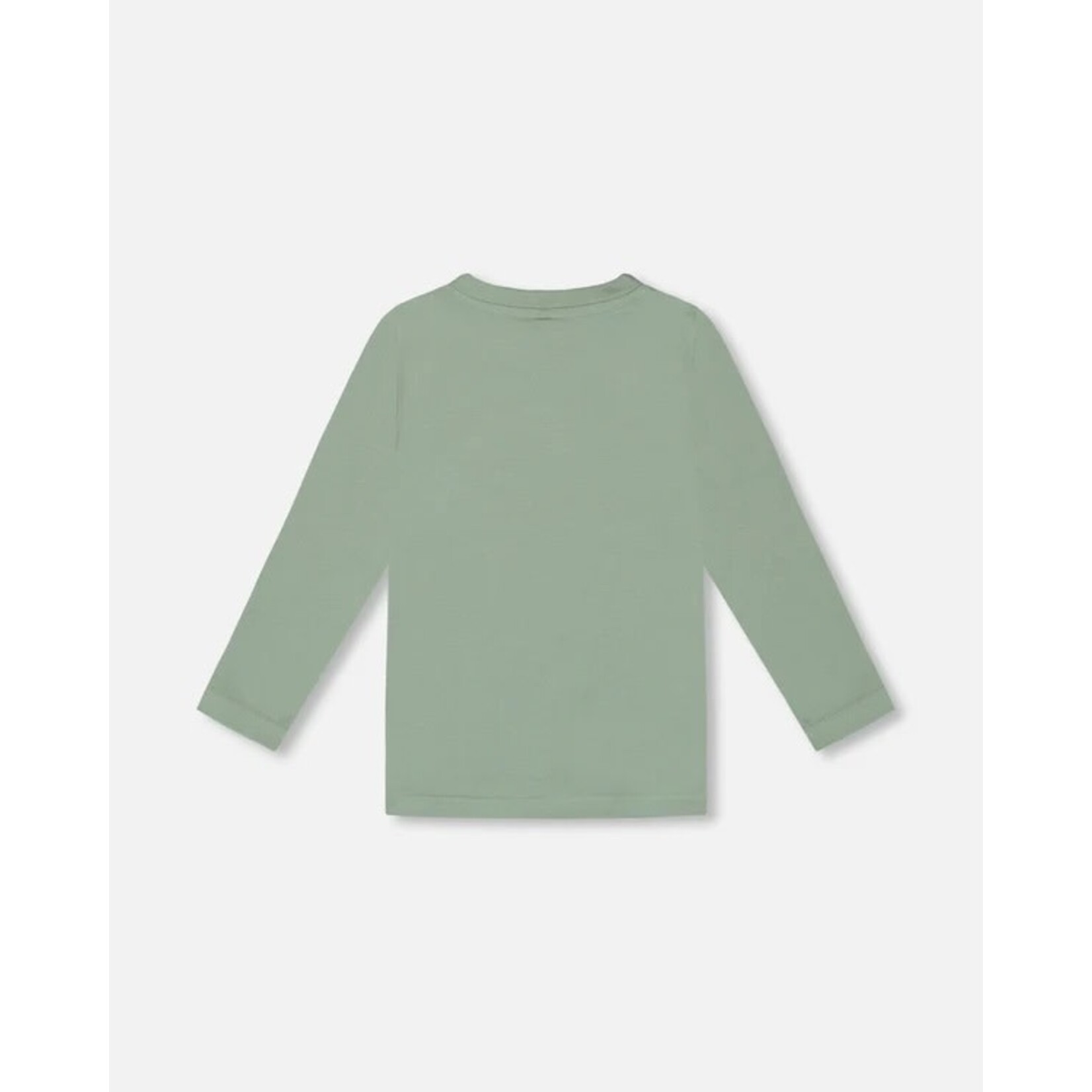 Deux par Deux DEUX PAR DEUX - Sage Long Sleeve T-Shirt with Mountain Print 'Forest Adventure'