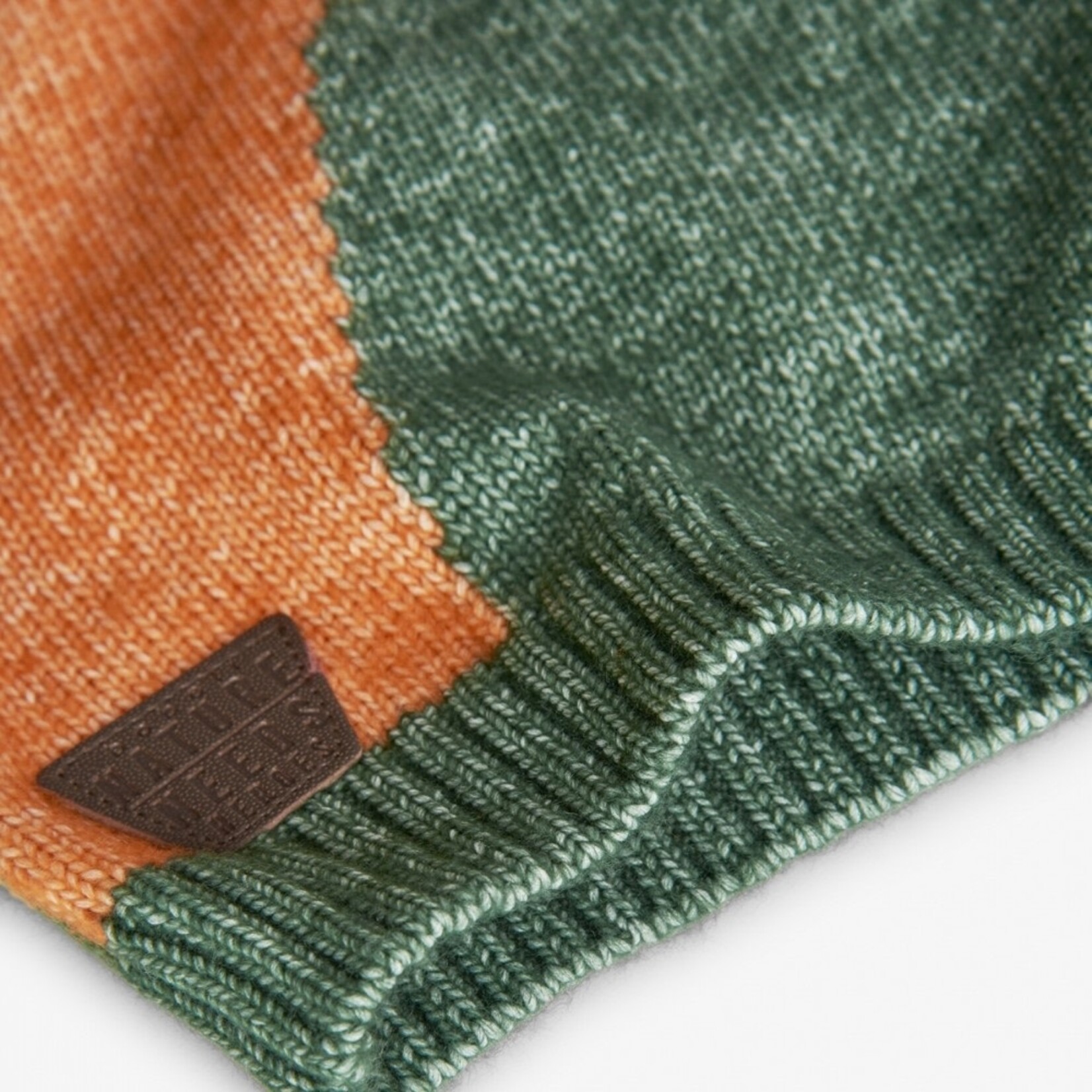 Boboli BOBOLI - Forest green knit sweater with orange bear pattern