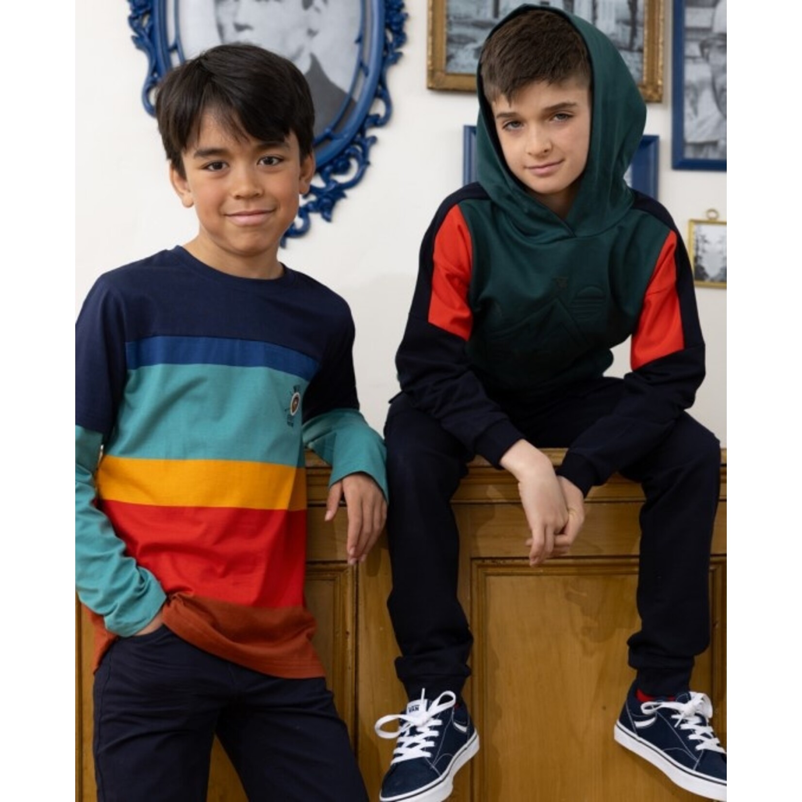 Nanö  NANÖ - Long-sleeved T-shirt with Colorful Stripes 'Club école'