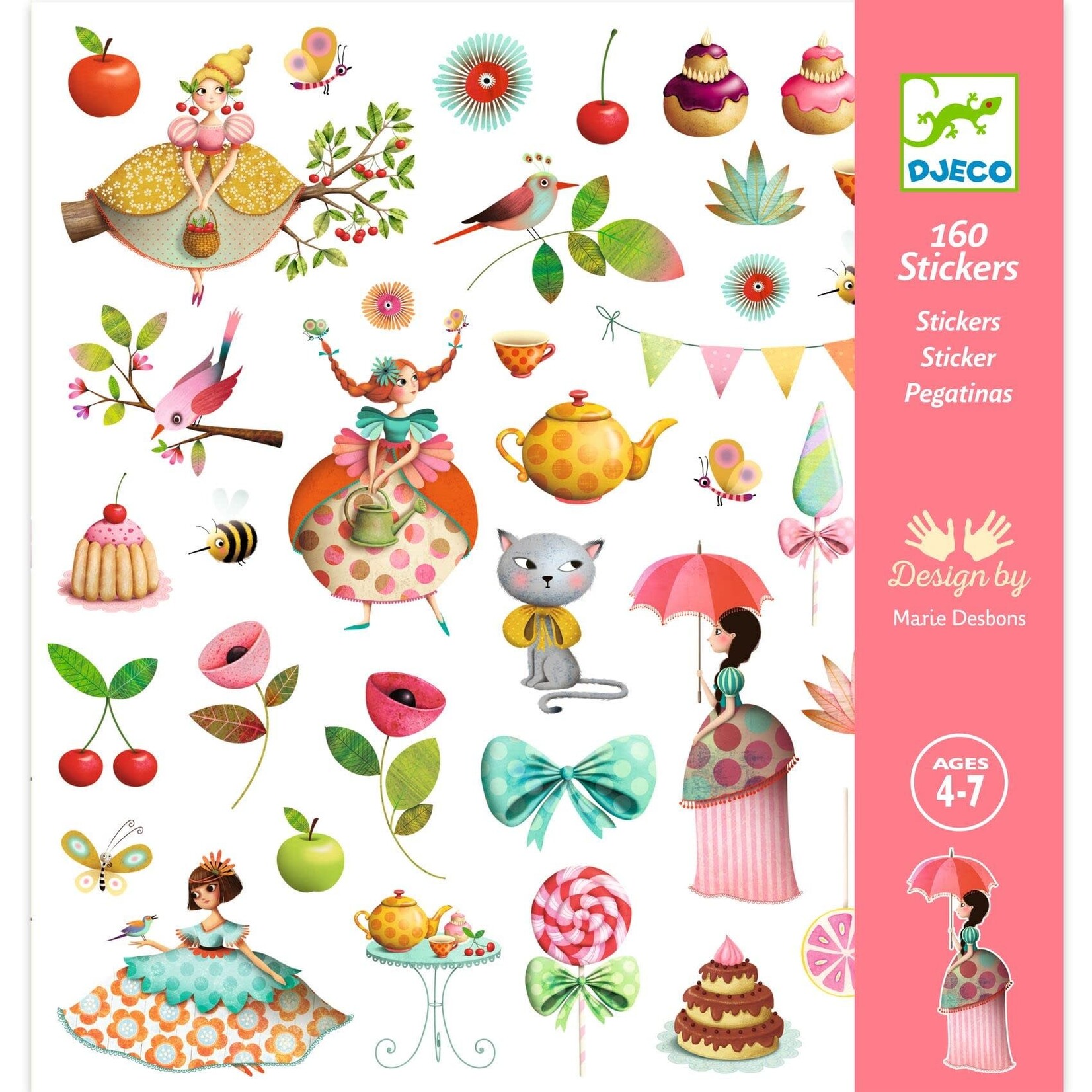 Djeco DJECO - 160 autocollants 'Thé de princesse'