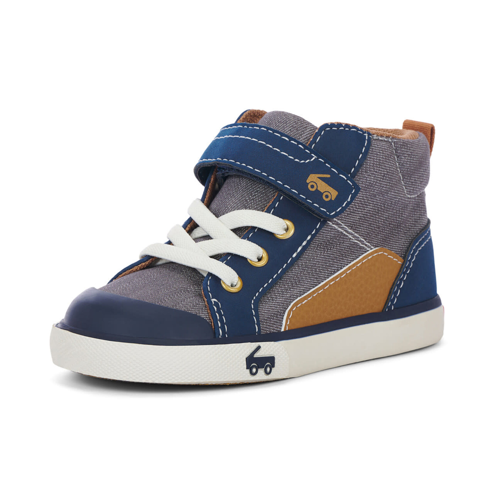 See Kai Run SEE KAI RUN - High Top Canvas Sneakers 'Dayton - Gray Denim'