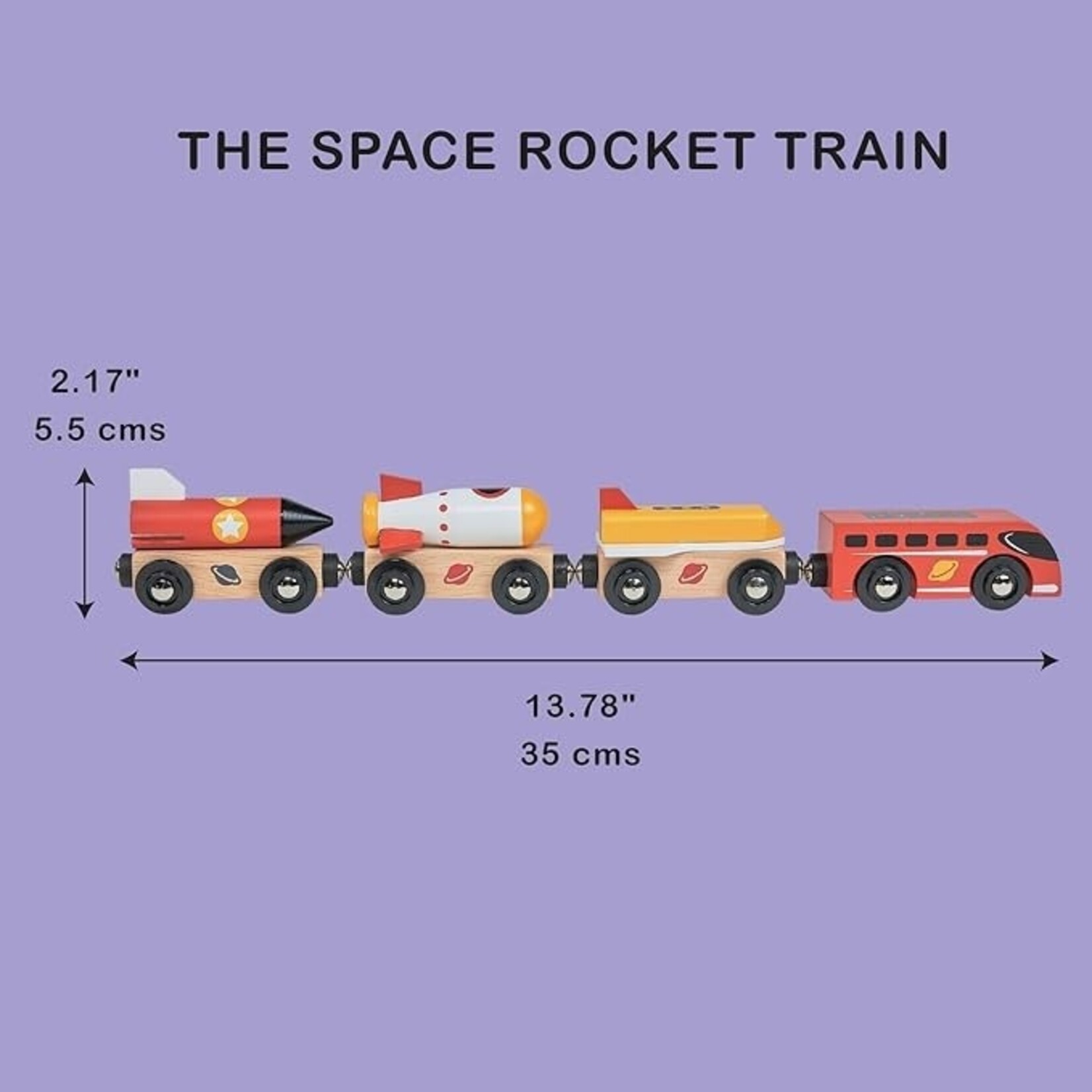 Mentari MENTARI - Train spatial fusée en bois